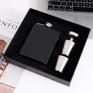 Rượu Flagon Whisky rượu vang nồi hip flasks Set thép không gỉ biểu tượng tùy chỉnh 8oz kim loại thân thiện với môi tối giản Bộ trà bền