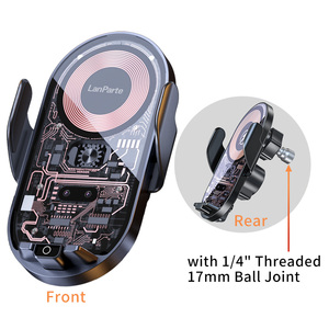 Support de téléphone portable pour voiture avec chargeur sans fil, fixation automatique, rotation à 360 degrés, compatible <span class=keywords><strong>iPhone</strong></span> Samsung - Product Image 2