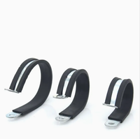 AUPROTEC Colliers de serrage réglables en acier galvanisé avec insert en caoutchouc, attaches en P pour sécuriser les tuyaux et câbles, diamètre 50 mm, 15 mm