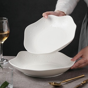 Assiette à soupe en céramique irrégulière de Style chinois haut de gamme nouveau plat de spécialité de Cuisine privée pour les fêtes d'hôtels vaisselle exclusive - Product Image 1