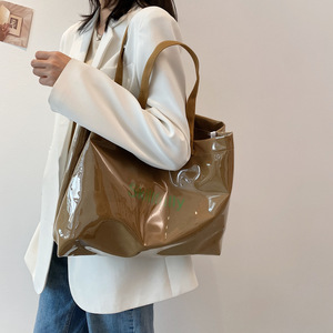Wholesale <b>Large</b> Capacity Waterproof <b>Beach</b> <b>Bag</b> Shoulder Strap Custom Logo PVC Canvas Fabric Tote Shopping <b>Bag</b> for Women Daily Use - Product Image 6