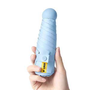 Bán buôn 5-Fold Mini pocket <span class=keywords><strong>umbrella</strong></span> với 6 xương sườn 8 xương sườn UV sợi thủy tinh biểu tượng tùy chỉnh in năm gấp mưa không thấm nước ô - Product Image 1