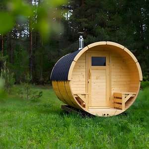 Outdoor 2 - 4 Person Wood <b>Fired</b> Hot Tub Steam Red Cedar Cube Sauna - Product Image 5