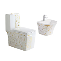 Vente chaude Style Français Moderne Carré Or Ligne S-trap P-trap Washlets Commode de Toilette avec Prix de Siège pour la Maison