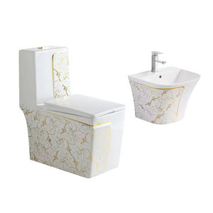 Vente chaude Style Français Moderne Carré Or Ligne S-trap P-trap Washlets Commode de Toilette avec <span class=keywords><strong>Prix</strong></span> de Siège pour la Maison - Product Image 2