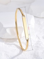 Design minimaliste Bracelet en acier inoxydable 316L plaqué or 18 carats Lettrage étanche pour femme Cadeau