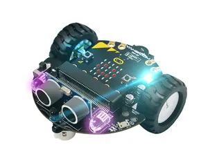 Yahboom छोटे: बिट के साथ शैक्षिक स्मार्ट खिलौना रोबोट कार बीबीसी के लिए CE और RoHS के साथ मगरमच्छ क्लिप इंटरफ़ेस microbit V2 और V1