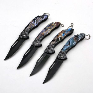Mini couteau pliant en acier inoxydable à motif 3D pour le camping et la survie en plein air, couteau de poche personnalisable, support OEM - Product Image 1