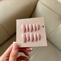 Faux ongles press-on faits main, rose clair, minimalistes, nude, vente en gros