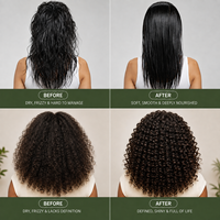 Après-shampoing nourrissant sans rinçage 355ml avec beurre de karité et huile d'olive pour cheveux secs et bouclés, anti-frisottis, fini doux