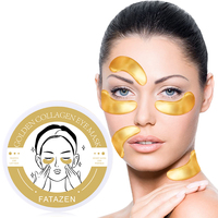 Vente chaude Enlever les cercles foncés Coussinets de gel dorés Marque privée Or 24K Masque hydrogel au collagène hydratant biologique Patch pour les yeux
