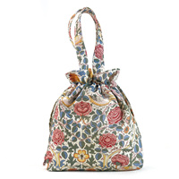Bolso de regalo con cordón de Navidad de diseño Floral estético, bolso de mano de moda para mujer, bolso de mano de lona de algodón TC reciclado