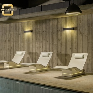 Lettino <span class=keywords><strong>Relax</strong></span> con Base in Legno <span class=keywords><strong>per</strong></span> Hotel, <span class=keywords><strong>Spa</strong></span> e Resort, Modello Curva, Colore Beige, Produzione di Fabbrica - Product Image 3