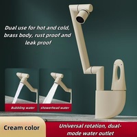 Nouveau design en laiton robinet de lavabo à eau chaude et froide bras mécanique universel robinet de lavabo de comptoir de salle de bain