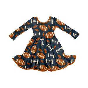 Robe personnalisée pour enfants, ensemble automne-soeur à manches longues, nœuds noirs, robe de Thanksgiving au genou pour petites filles - Product Image 3