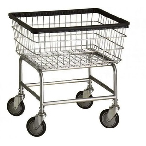 <span class=keywords><strong>Cesto</strong></span> per biancheria con ruote e pali <span class=keywords><strong>da</strong></span> appendere rimossi in filo di ferro cromato - Product Image 2