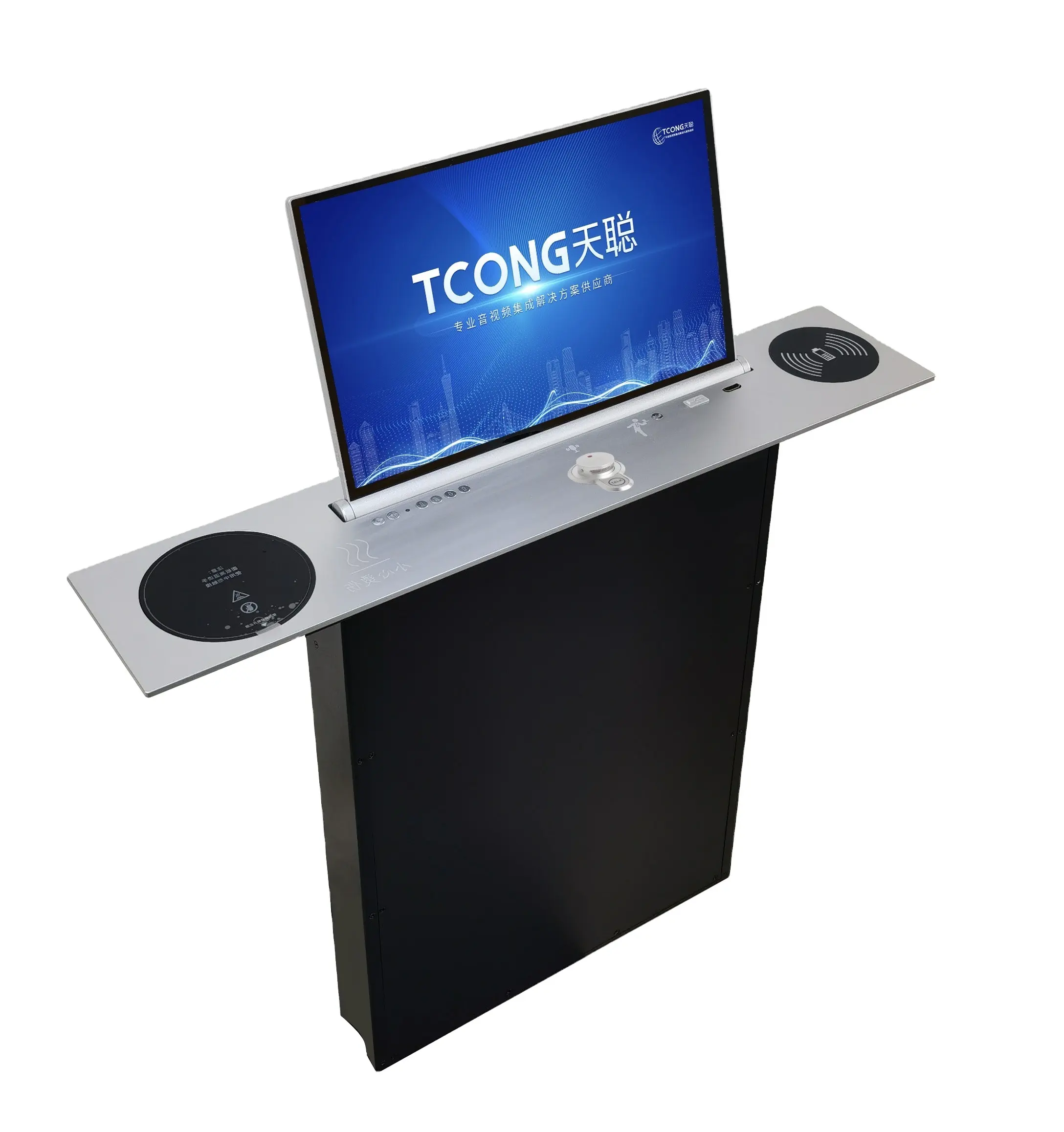 Monitor vertical motorizado desktop elétrico para sistema de mesa de conferência, elevação para tv lcd