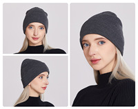Bonnet tricoté multicolore à revers, style casquette, avec broderie de logo personnalisé, bonnet d'hiver épais en tricot pour homme