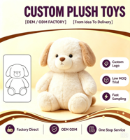 Jouets en peluche OEM, figurines d'animaux personnalisées, matériau en fibre de polyester, jouet en peluche lapin brodé.