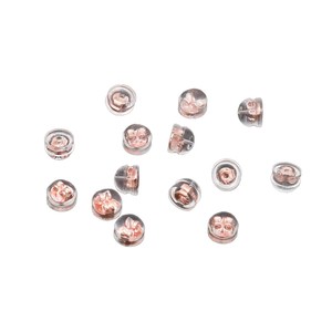 Transparent 925 Sterling <b>Silver</b> Silicone Earplugs 18K Gold Hamburger Back Inserts Anti Slip For <b>Clip</b> On Earrings DIY Accessories - Product Image 5