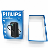 Boîte cadeau rigide bleue personnalisée de qualité supérieure avec doublure en mousse portable pour l'emballage de produits électroniques et de batteries externes