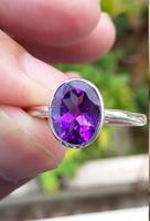 Bague en argent sterling 925 avec améthyste violette naturelle, pierre de naissance de février, bijou élégant pour femme