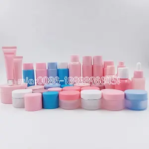 Fabricant de bouteilles de shampooing lotion tonique rose de luxe personnalisées pots de crème pour les mains ensemble de soins de la peau conteneur d'emballage cosmétique en plastique