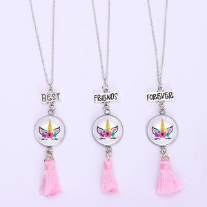 Regalo per Lei Da Sposa della Damigella D'onore del Regalo In Acciaio Inox Vetro di Base Cabochon Dichiarazione Dei Monili Unicorno Collane Del Pendente per Le Donne - Product Image 5