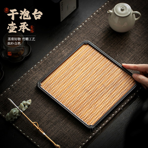 Round Bamboo Woven <b>Tea</b> <b>Tray</b> Heat Resistant Dry Brewing Mat For Kung Fu <b>Tea</b> Ceremony - Product Image 4