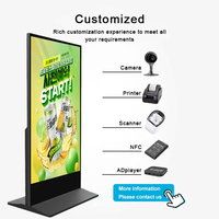 Kiosco de Venta Minorista para Interiores, Centro Comercial, Publicidad, Señalización, Pantalla Táctil de 75 Pulgadas, Pantalla Completa, IP65, Animación, Soporte de Piso