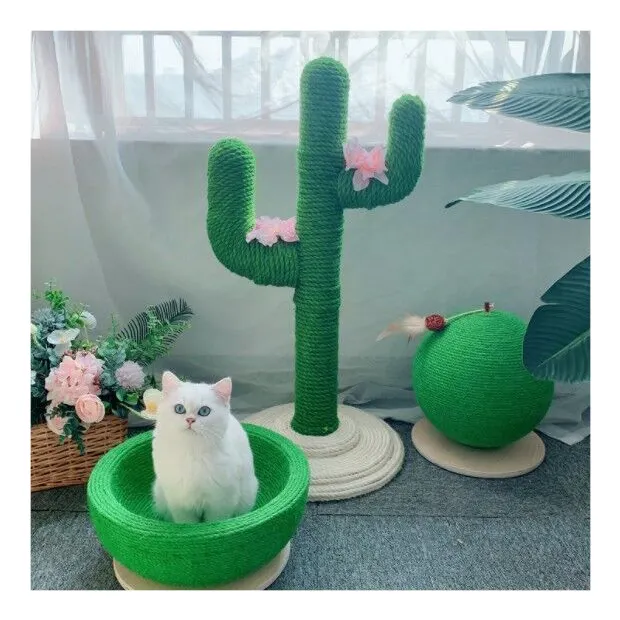 Amazon ebay Hot sell Pet shop accessories wholesale price fashion cactus plant toys Cactus cat climbing frame tree toys