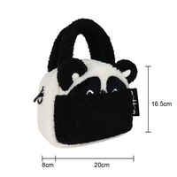 Sac fourre-tout en peluche doux et mignon en forme d'animal kawaii, avec fermeture éclair, en polyester, couleurs personnalisables pour cadeaux promotionnels