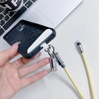 2 en 1 Nouveau Design Câble Tressé à Charge Rapide Type C Type C Lanyard PD 100W Fast Data Anti-lost Tressé Corde pour Téléphones Mobiles