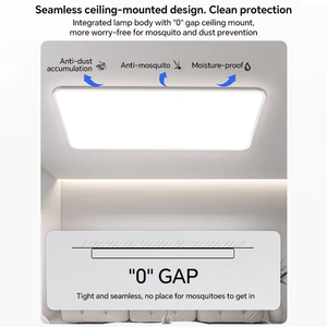 Lampada da <span class=keywords><strong>Soffitto</strong></span> <span class=keywords><strong>LED</strong></span> Ultra-Sottile 120W per Soggiorno, <span class=keywords><strong>Plafoniera</strong></span> Minimalista <span class=keywords><strong>Rettangolare</strong></span> Bianca - Product Image 4