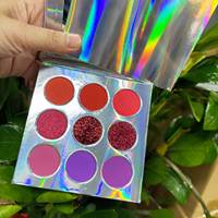 Palette de fards à paupières holographiques de luxe pour maquillage en marque blanche, avec logo personnalisé, fards scintillants et mats, sans cruauté animale