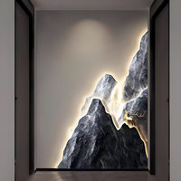 Peinture décorative haut de gamme pour salon avec éclairage LED, peinture murale tridimensionnelle, luxe léger 3D, montage mural UV
