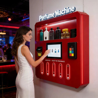 Distributeur automatique de parfum mural avec logo personnalisé, 5 saveurs, éclairage LED attrayant, machine à parfum automatique 24h/24 pour pub
