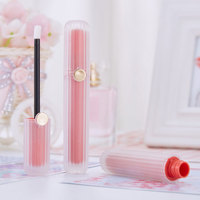 Tube de récipients de brillant à lèvres de pinceau vide en plastique rose de 4ml personnalisé pour l'emballage cosmétique de maquillage