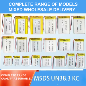Batería recargable de iones de litio de polímero de 3,7 V y 90mAh con cable PCM para auriculares, dispositivo <span class=keywords><strong>Bluetooth</strong></span>, juguete, batería LiPo 401030 401225 - Product Image 5