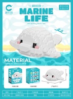 Mikro-Bausteine Spielzeug Plastik 3D-Puzzle Modell Meeresschildkröte Killerwal Beluga Walross Pinguin Figur Meeresorganismus Bausteine