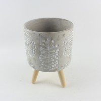 Pots à fleurs en ciment faits à la main de style classique pour la maison, le jardin et la décoration de bureau intérieur