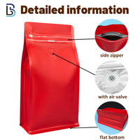 Sacs à café imprimés multicolores Lebei avec valve, fermeture éclair sur le dessus, fond plat, sacs d'emballage pour café réutilisables