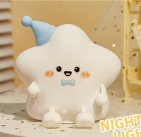Veilleuse LED en silicone en forme d'étoile à cinq branches, lumineuse et décompression, cadeau de Noël pour enfants, décoration d'intérieur éclatante