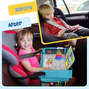 Échantillon gratuit Plateau de voyage pour enfants avec plateau d'activités effaçable à sec Organisateur de siège de voiture de voyage éducatif confortable pour enfants tout-petits - Product Image 3