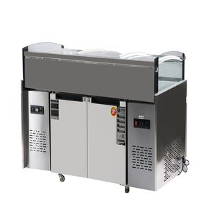 Ventes directes d'usine: stations commerciales de garniture de <span class=keywords><strong>pizza</strong></span> et tables de travail d'affichage de fruits de dessert - Product Image 2