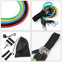 Ensemble de 11 cordes de tension multifonctionnelles en TPE, sangle de tension élastique droite, équipement d'entraînement physique non pliable