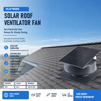 Ventilateur de toit solaire hors réseau 12 pouces 30W-100W sans câblage, à roulement à billes, pour usage domestique, ventilateur de grenier