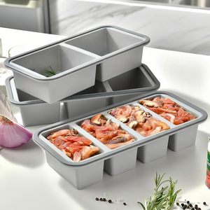 Bandeja de Silicona para Congelador con Tapa, Paquete de 3 Moldes de Silicona para Congelador y Recipientes para Almacenamiento de Alimentos para Preparación de Comidas, Sopa, Salsas, Arroz y Caldo - Product Image 5