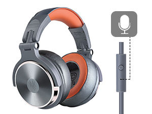 Auriculares con cable <span class=keywords><strong>OneOdio</strong></span> DJ Pro50 para negocios, con cables de 3.5 a 3.5 y de 3.5 a 6.35, micrófono integrado de 50 mm, color plateado - Product Image 4