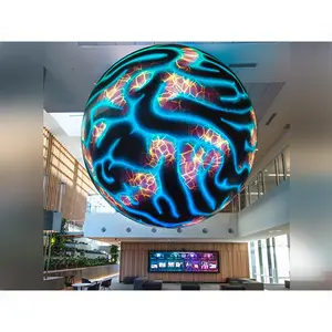 Dalam ruangan P1.5 P2 P2.5 P3 Led Digital layar bola 2M 4M Video dinding Rgb 3D Globe bola Led besar tampilan bola kubah Led dinding